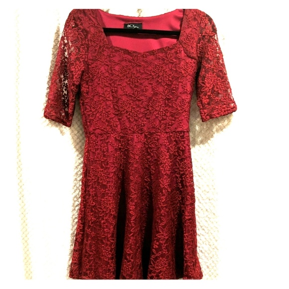 BCX Red Lacey flare dress - Picture 1 of 3
